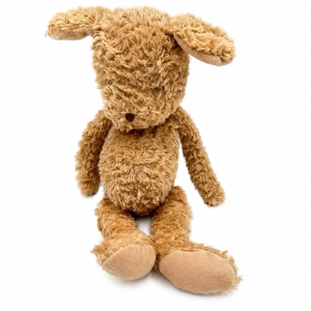 Bunnies by the Bay Tan Puppy Dog Plush Beanie Floppy Lovey Stuffed Animal Belly